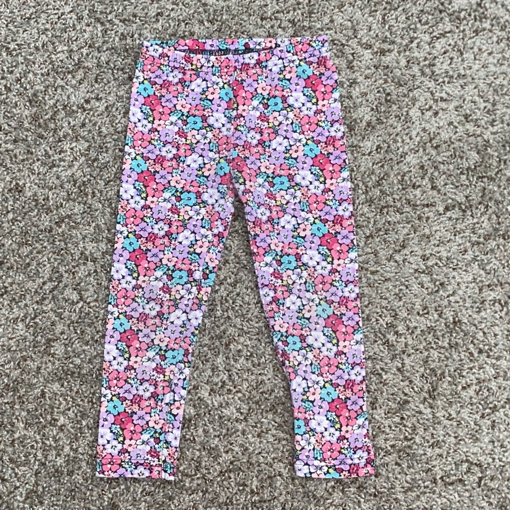 Carter’s Floral Kids Leggings - Pink and Lavender Girls 2T